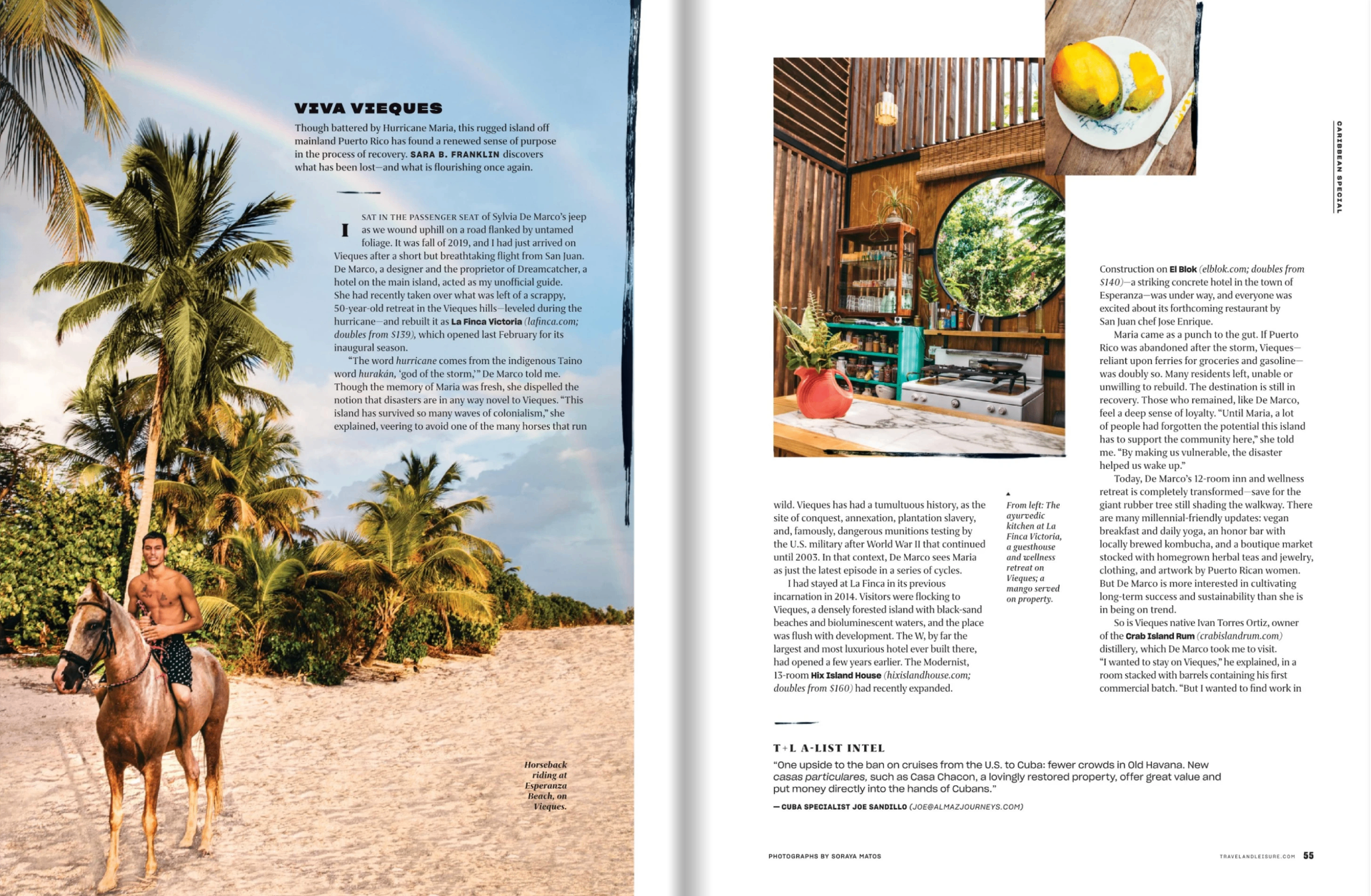 Travel + Leisure — Viva Vieques feature spread