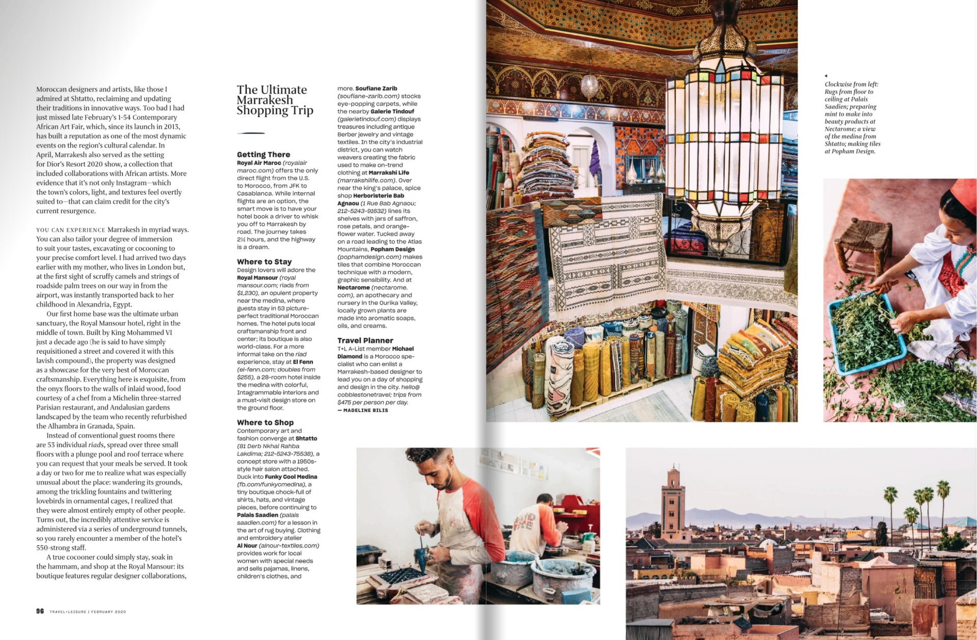 Travel + Leisure — Ultimate Marrakesh shopping trip spread