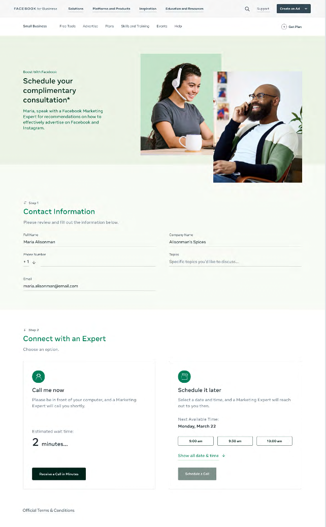 Consultation scheduling flow using program imagery