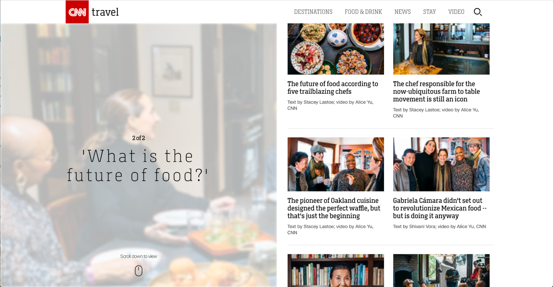 CNN Travel: Family Meal — chef features grid