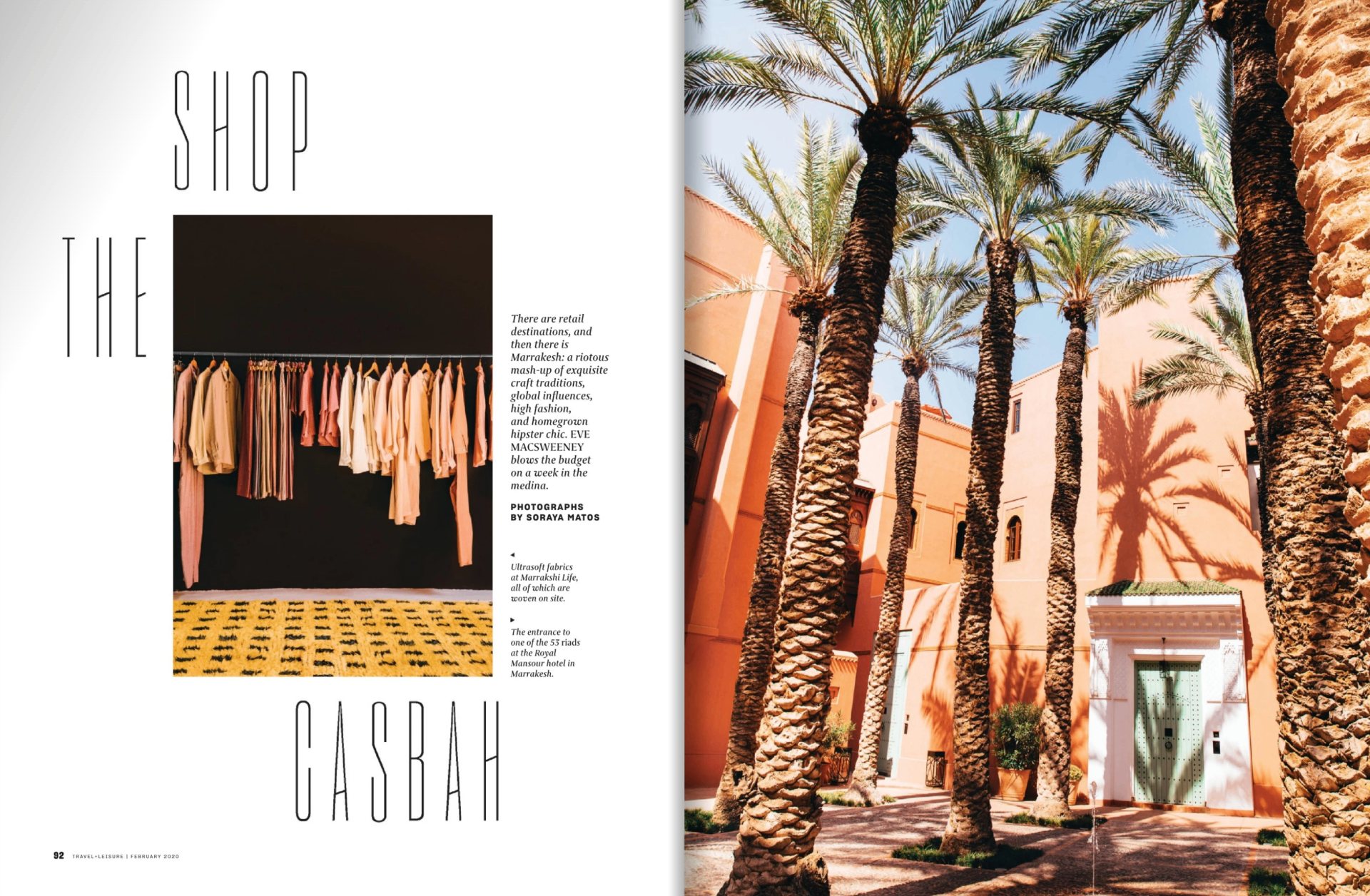 Travel + Leisure — Shop the Casbah opening spread, Marrakesh